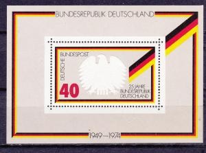 Alemania #1145 1974 H.S. Nueva «25 años de la Republica Federal Alemana»