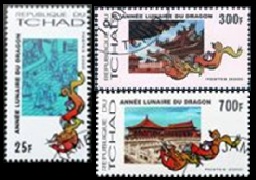 CHAD Mi#1987, 1989 y 1991  Y2000 "Año lunar del dragón"