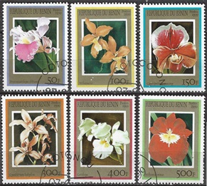 Benin  #1127 - 1132  1999  Serie completa  Scott $5.15  "Orquídeas"