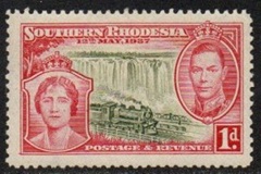 Rodesia del Sur #38  1937 Nueva NH "Cataratas Victoria y puente ferroviario - Coronación de Isabel y Jorge"