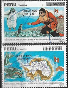 PERU #1005 y #1007 1991  "II Expedición científica peruana a la Antártida"