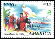 PERU #1114  1995 Usada "UPAEP - Desembarco de Colon"