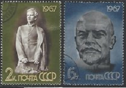 Rusia #3319 y #3322  1967 "LENIN"