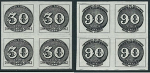 Brasil #609 y #611  1943 bloques de 4