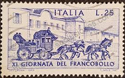 Italia  #1006 1969 "Coche de correos - Dia del sello"