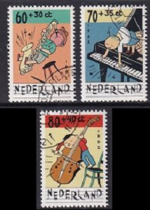 Holanda    #B668-B670  1992 Serie completa "Niños tocando musica"