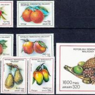 Madagascar  #1064 - 1071 1992 Serie completa con Hoja souvenier