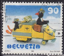 Suiza #1042  1999  "Globy el cartero"
