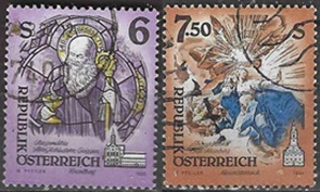 Austria #1601 y #1603 1993 "Monasterio de Admont"