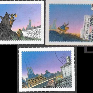 Dinamarca #1653  - 1655  2013  Autoadhecivas CTO  en protector "Escenas de cuentos de H.C. Anderson"