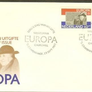 Holanda #605 - 606 1980 F.D.C. Serie completa "Europa - Reina Wilhelmina y Churchill"