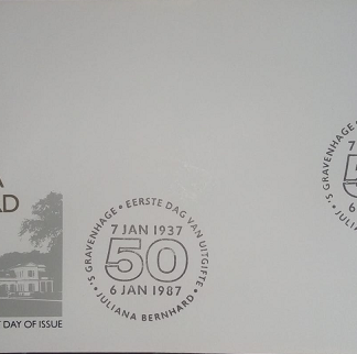 Holanda #710 1987 F.D.C. "Boda de la princesa Juliana y el príncipe Bernardo"