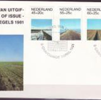 Holanda #B569 - BB572 1987 Serie completa F.D.C. "Infraectructura, dique . drenaje. marisma"