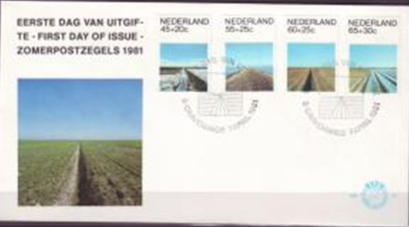 Holanda #B569 - BB572 1987 Serie completa F.D.C. "Infraectructura, dique . drenaje. marisma"