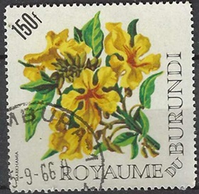 Burundi #156 1966 Scott $0.70 "Flor de markhamia"