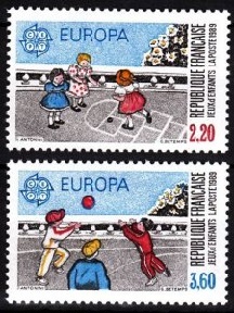 Francia #2152 - 2153 1989 Serie completa Nuevas NH $2.75 "Juegos infantiles"