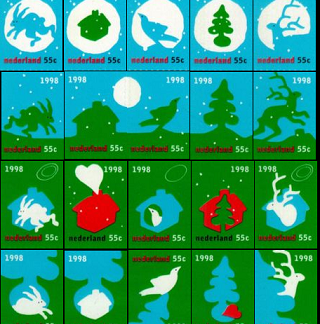 Holanda #1018a - 1018t  1998 Usadas "Navidad"