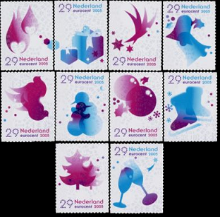 Holanda #1211a - 1211j  2005 Usadas "Navidad y año nuevo"