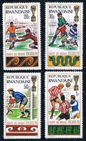 RUANDA #335 - 338  1970  Nuevas NH "Copa mundial Mexico 70"