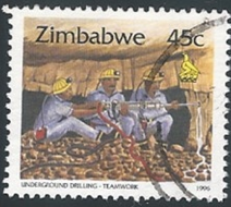 Zimbabue 728a  1995 "Mineros"