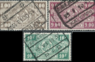 Belgica #Q166 - Q168 1927