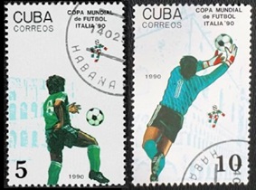 Cuba #3193 - 3194  1990  «Campeonato mundial de futbol Italia 90»