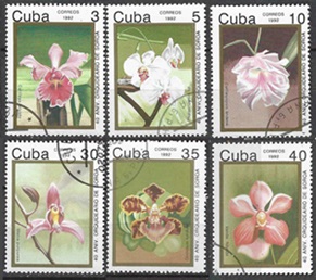 Cuba #3422 - 3427   1992 Serie completa CTO Scott $1.75  "Jardín de orquídeas de Soroa"