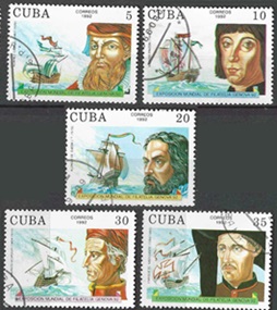 Cuba #3441 - 3445  1992 CTO "500 años del descubrimiento de America"