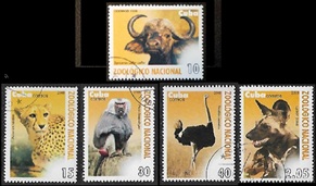 Cuba #4999 - 5003  2009  "Fauna africana"