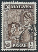 Malasia Perak #132  1957 "Tigre con Sultan Yussuf Izuddin"