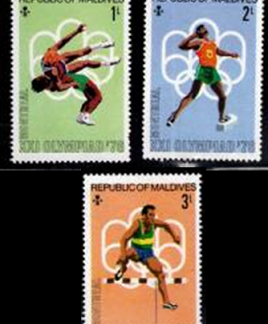Maldivas  #643 - 645 1976 "Juegos Olímpicos de Montreal /6"