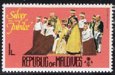 Maldivas  #662  1977 Nueva NH "25 años del reinado de Isabel II"