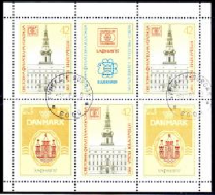 Bulgaria #3273 1987  Hoja Souvenir "Exhibicion HAFNIA 87"