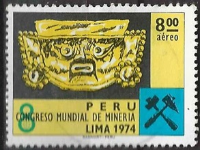 PERU #C413 1974  "VIII Congreso Mundial de mineria, Lima"