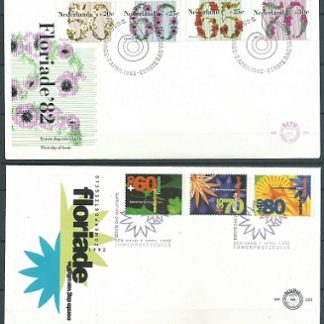 Holanda #B577 - B580  1982  y  #B962 - 964 1992 Series completas  F.D.C. "Flores - primavera"