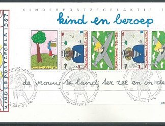 Holanda #B634a  1987 Booklet panel en F.D.C. "Dibujos infantiles - pro beneficencia infantil"