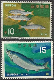 JAPON # 864 y #867  1966  "Peces"