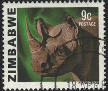 Zimbabue #419  1980 "Rinoceronte"