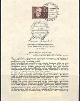 Alemania Berlin  # 9N192  1961, Hoja informativa de Primer día de emisión " Alcaldesa gobernante de Berlín Occidental en 1948"