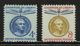 ESTADOS UNIDOS #1125 - 1126  1959  Serie completa Nueva NH "Don Jose de San Martin"