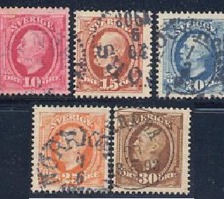 Suecia #58 - 62 1891