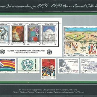 Naciones Unidas - Viena. Year Pack 1986 (año completo) Tríptico oficial (ver imagenes)