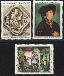 Francia #1236 - 1238 1969 Nuevas NH Scott $1.50 "Arte en Francia"