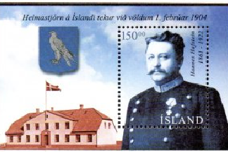 Islandia #1007a   2004  H.S. Usada en papel  "Hans Hafstein, poeta"