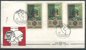PERU #534,C290-C291  1970 Serie completa en F.D.C. "Unidos pueblo y fuerza armada"