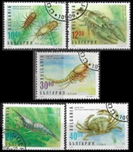 Bulgaria #3938 - 3942  1996  "Crustáceos"