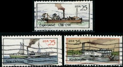 ESTADOS UNIDOS # 2405 y #2407 - 2408 1989 "Barcos a vapor"