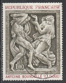 Francia #1206 1968 Scott $0.40  "La danza, por Emile Antoine Bairdelle"