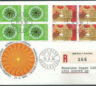 Suiza #681 - 682  1980  F.D.C.  Cuadros