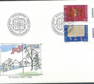 Suiza #715  - 716  1982  F.D.C. Serie completa